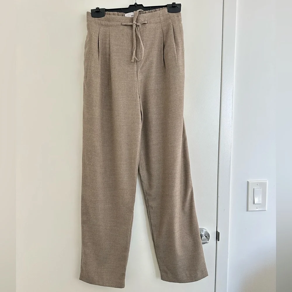 Mango Taupe Drawstring Pants - Picture 2 of 4